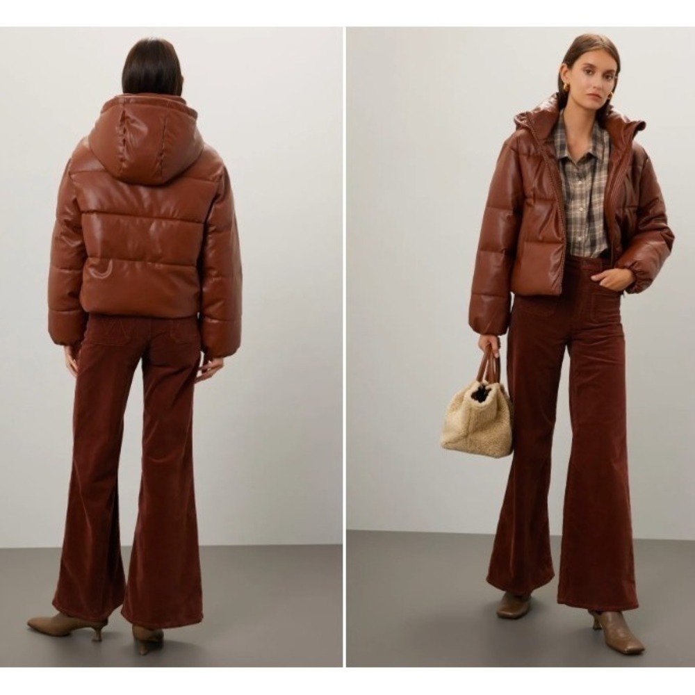 OOF Wear Faux Leather Puffer Jacket